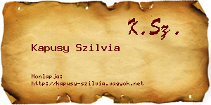 Kapusy Szilvia névjegykártya