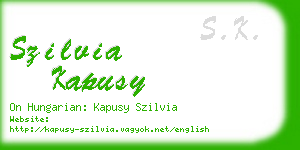 szilvia kapusy business card